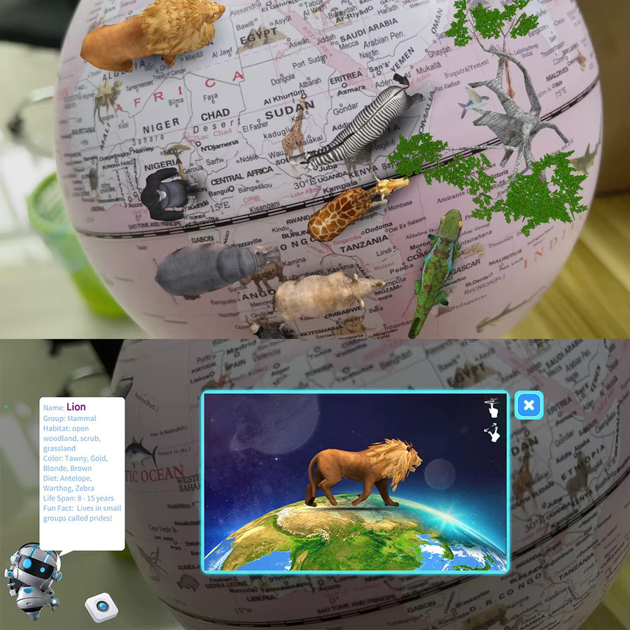 Pädagogischer Weltglobus 7,8 Zoll in Blau und Multicolour für Kinder zum Geographie Lernen - Bild 2