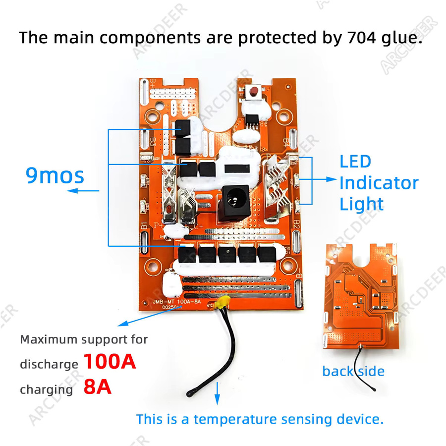 Schutzplatine für Makita 18650 Li-ion 15 Core Akku mit 9 Mosfet für DIY-Ersatzbau - Bild 3
