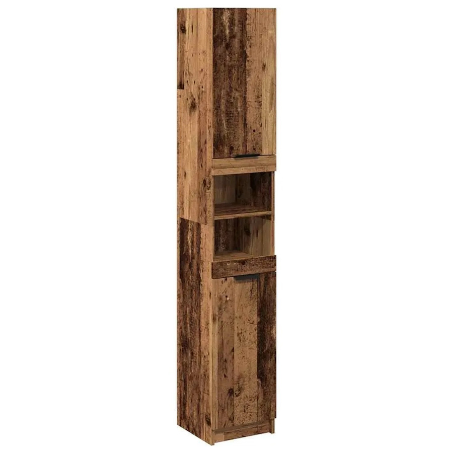 vidaXL Badschrank in Altholz-Optik aus Holzwerkstoff, Braun, B: 32 cm, T: 34 cm, H: 188,5 cm - Bild 2