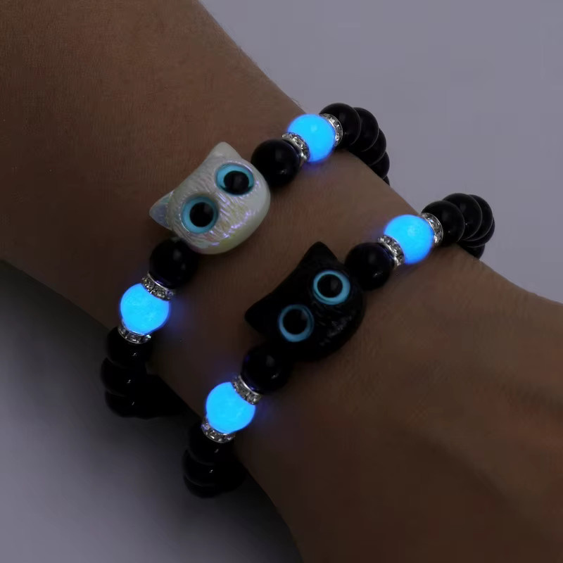Rinhoo Armbänder und Halskette, Katze, schwarz, weiß, Unisex - Bild 2