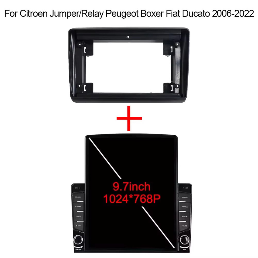 FengShiDa Android 14 Autoradio mit 9,7 Zoll Display für Citroen Jumper, Peugeot Boxer und Fiat Ducato 2006-2022, Videoplayer DVD, Schwarz - Bild 2