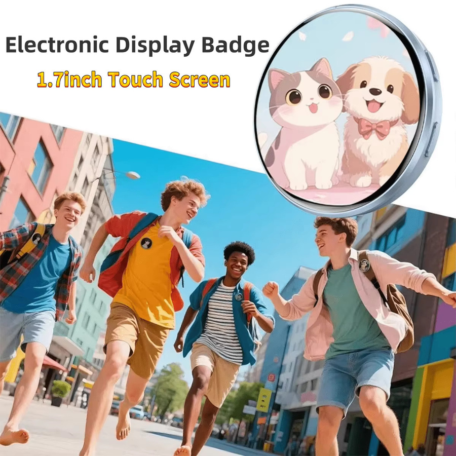 QSZNTEC Digitaler Showbildschirm mit 1,7 Zoll Touchscreen als modischer Anhänger in Weiß und Silber - Bild 3