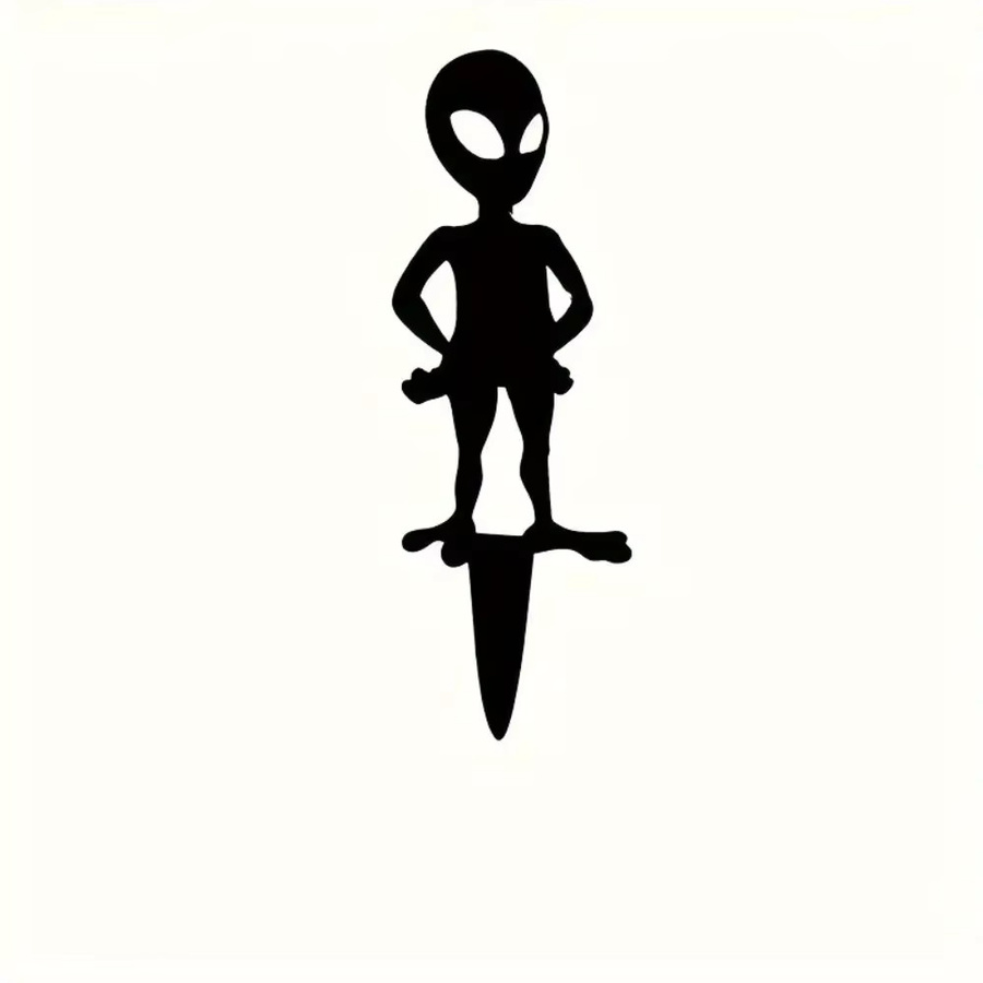Abstrakter Alien-Gartenstecker aus Metall in Schwarz von Hello Young als Deko für Garten und Terrasse - Bild 2