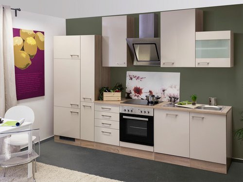 Flex-Well Küchenzeile Nepal Modern in Beige mit HPL-Arbeitsplatte, Breite: 310 cm - Bild 2