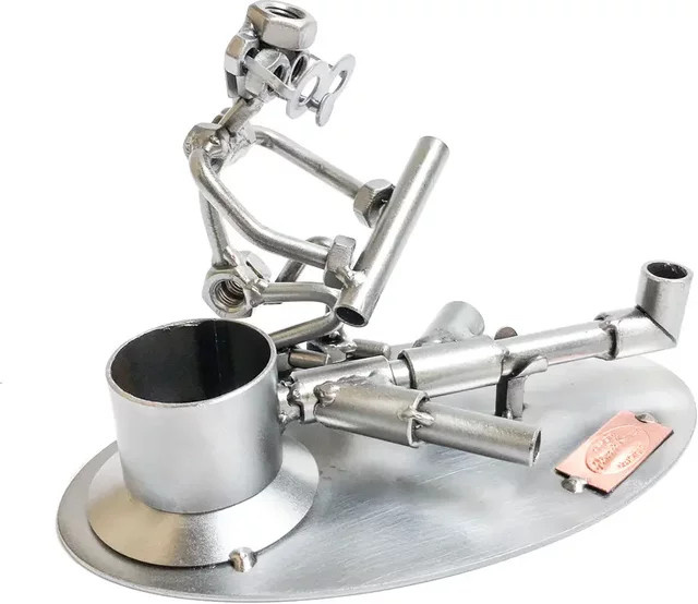 Hinz & Kunst Schraubenmännchen Rohrleger Rohrleitungsbauer aus Metall in Silber - Bild 1
