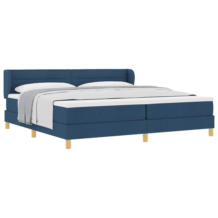 vidaXL Boxspringbett mit Matratze und Kopfteil in Blau, B/T/H: 200 x 200 x 280 cm - Bild 2