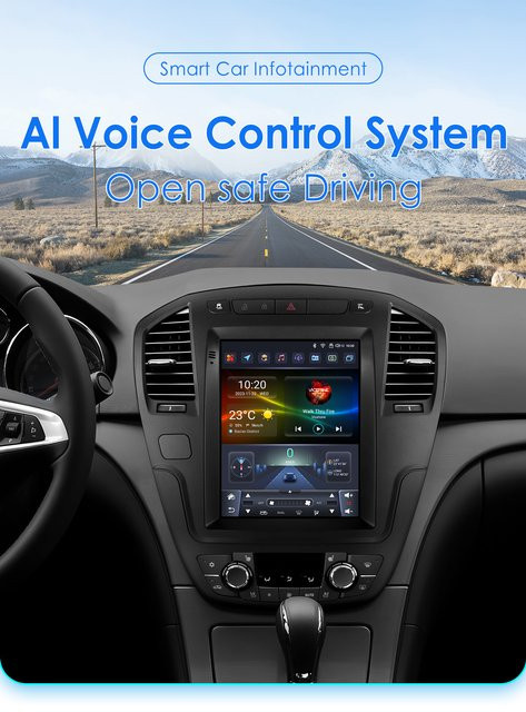 OSSURET Android 14 Autoradio im Tesla Style für Opel Insignia und Buick Regal 2009–2013 mit GPS, Carplay und Android Auto, Schwarz - Bild 1
