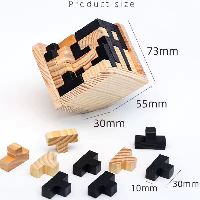 Luban 3D-Würfel-Puzzle, Holzspielzeug, 54-teiliges Set - Bild 2