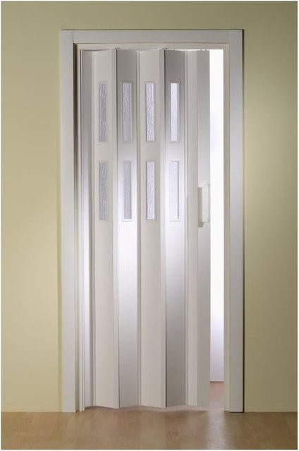 Forte Premium Kunststoff Falttür Luciana in Weiß mit 2 Fenstern B: 88,5 cm, H: 202 cm - Bild 1