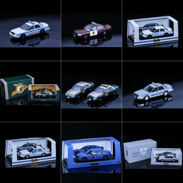 MASSDI Rollin NHSP RISP Victoria Crown K9 & Charger Patrouillenfahrzeug, Auto-Legierungsmodell, 1:64 - Bild 1