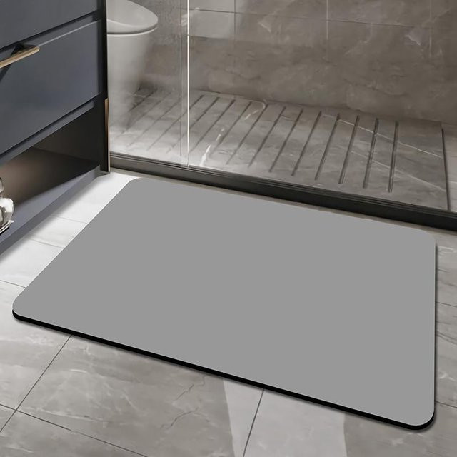 Saugfähige Kieselgur-Fußmatte Yiran Health & Beauty in Grau, schnelltrocknend und anti-rutsch, Breite: 80 cm, Tiefe: 50 cm - Bild 1