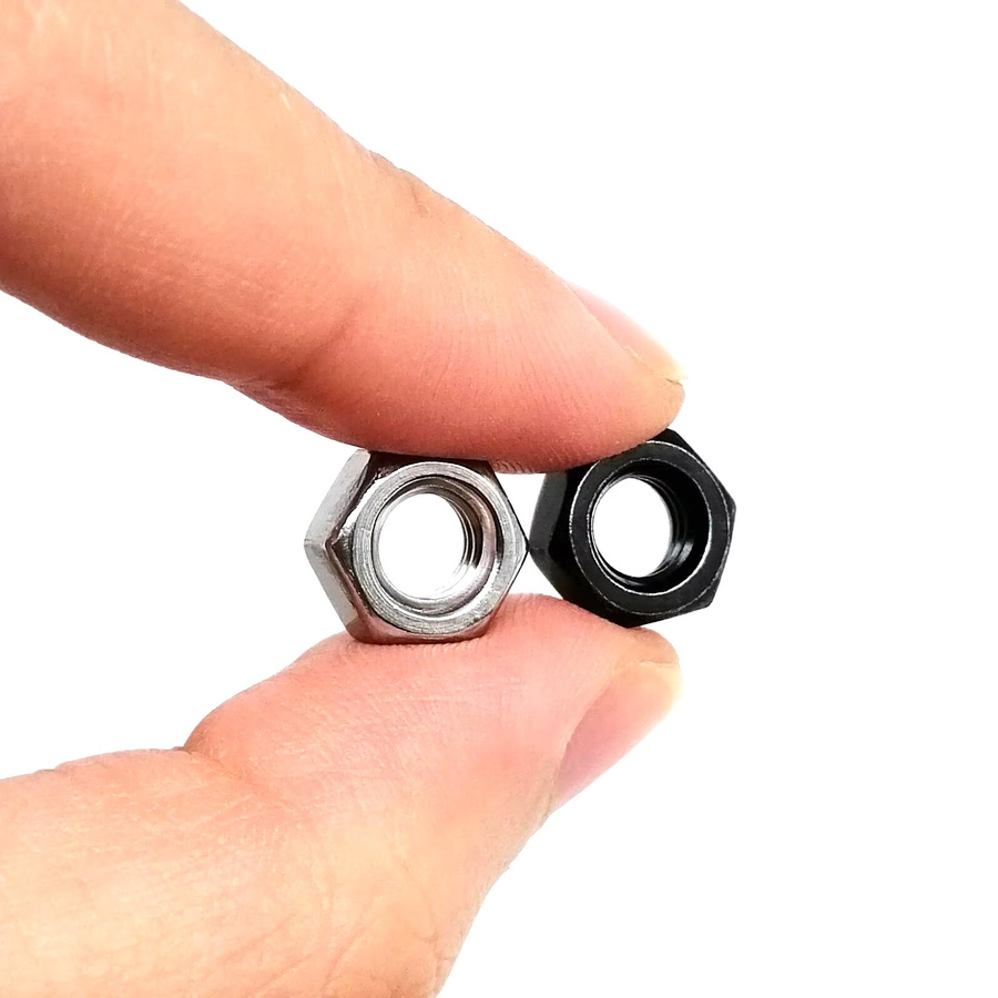 HZYUEGOU Mikro-Sechskant-Nuss-Set aus Edelstahl und Messing mit 445 Stück in Schwarz und Silber - Bild 3