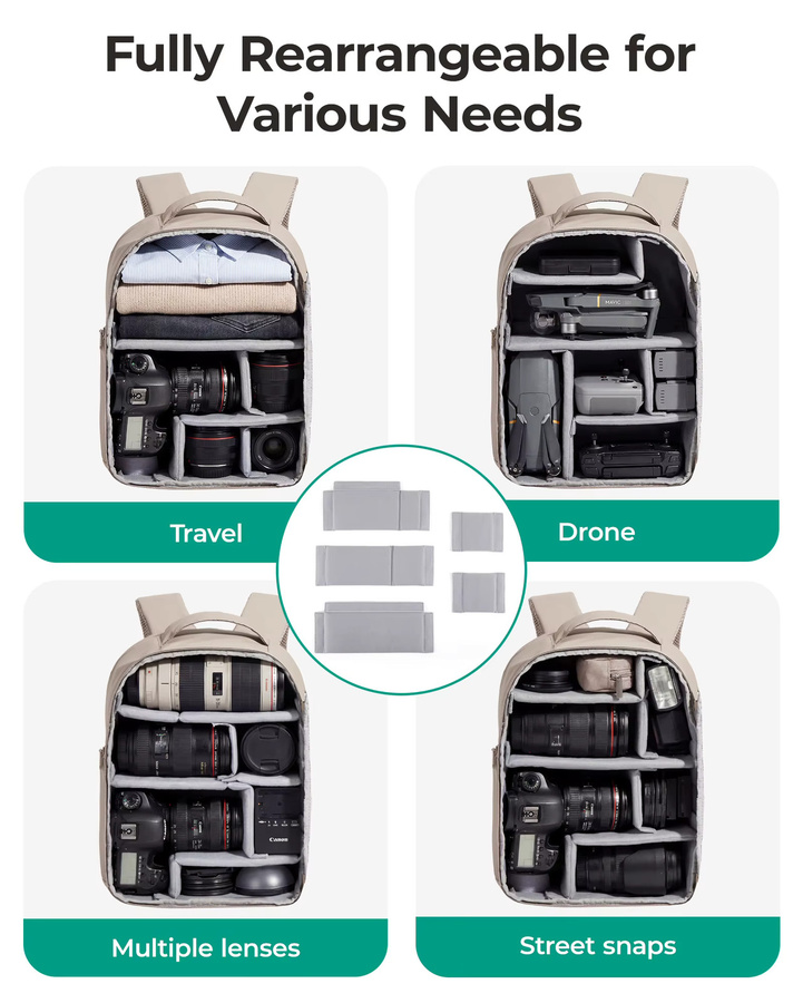 BAGSMART Kamera-Rucksack Multifunktionale Fototasche für DSLR und SLR Kameras - Bild 3