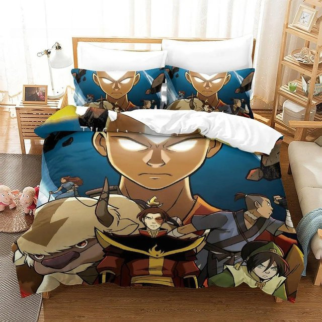 Avatar der Herr der Elemente Bettwäscheset mit 3D-Anime-Print, Mehrfarbig, Material: Mikrofaser/Polyester, B/H: 264 x 228 cm - Bild 1