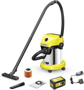 Kärcher Akku-Nass-/Trockensauger WD 3-18 S Battery Set mit 17 l Behältervolumen inklusive Patronenfilter und Vliesfilterbeutel - Bild 2