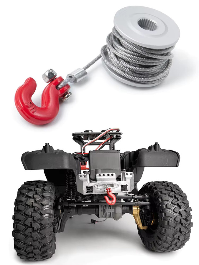 AXSPEED Lenkgetriebe Servo Winde Rad Trommel Drähte Anhänger Haken, 1:10, Zubehör - Bild 5