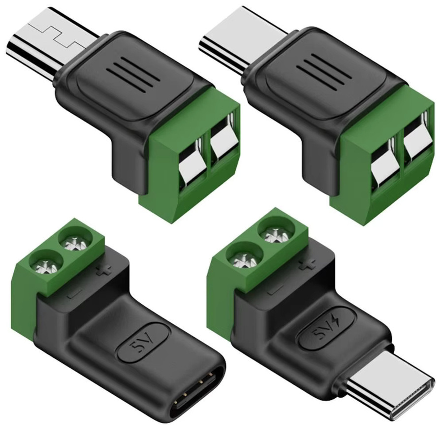 USB C auf 2-Pin Terminal Adapter Typ-C Schraubklemmen Crimp Terminal Block Grün 5V Ladeanschluss - Bild 5