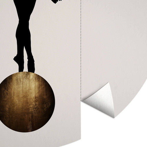 K&L Wall Art Runde Vliestapete Kubistika Ballerina Vollmond, mehrfarbig, matt - Bild 2
