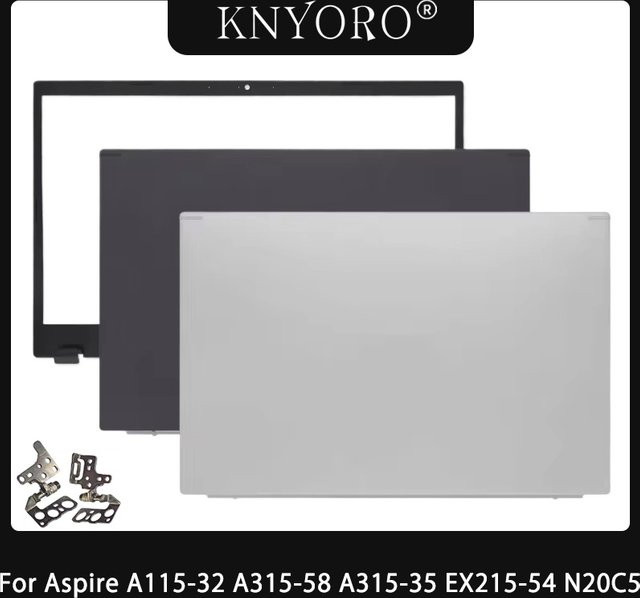 Acer Laptop LCD Back Cover mit vorderer Lünette und Scharnieren in Silber und Schwarz für Aspire A115-32 A315-58 A315-35 EX215-54 N20C5 - Bild 1