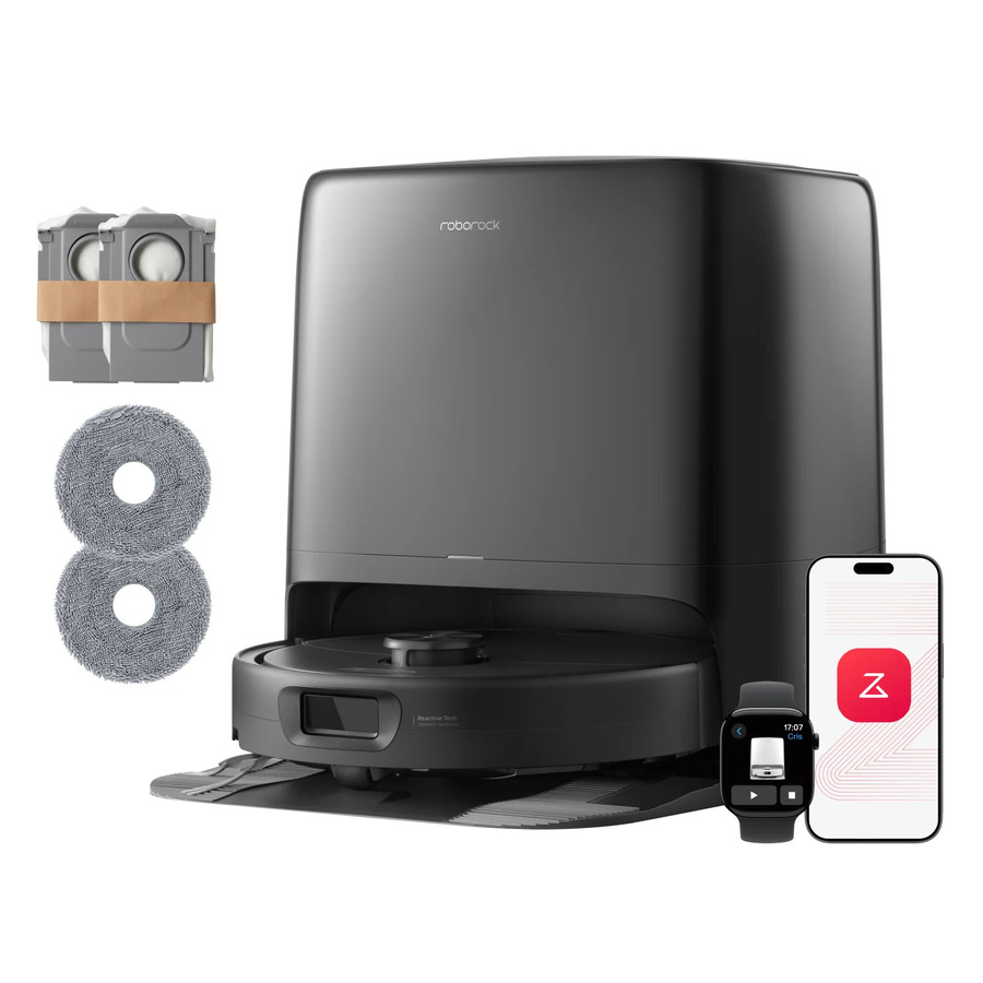 Roborock Qrevo 2 Pro Set Saugroboter in Anthrazit mit Self-Cleaning-Dock, Anti-Tangle-Roller und App-Steuerung - Bild 1