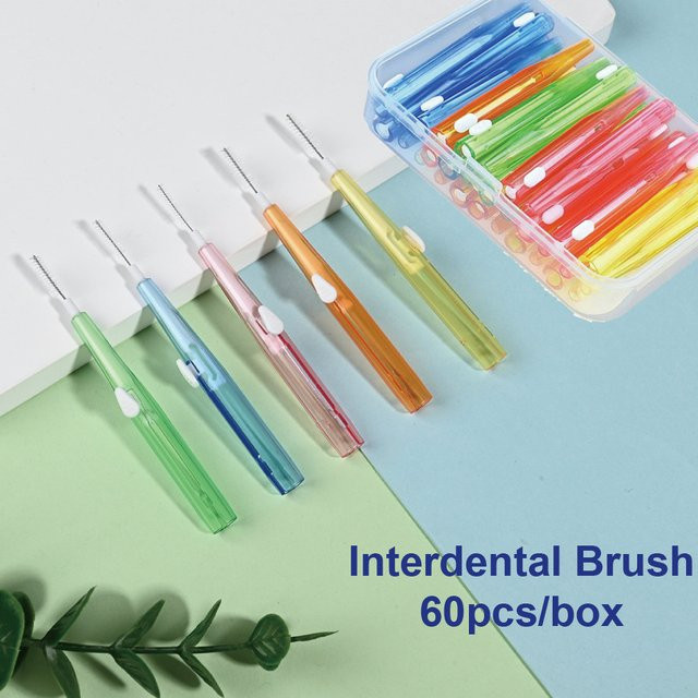 JNSUR Interdentalbürsten, 60 Stück, Kieferorthopädie Mundpflege - Bild 1