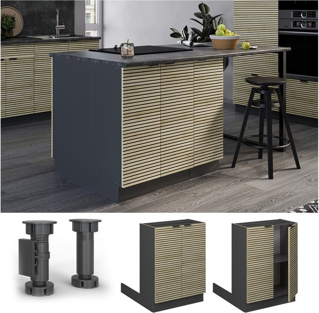 Vicco Regalinselunterschrank Fame-Line in Anthrazit und Eiche mit 60 cm Breite - Bild 1