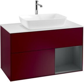 V&B Waschtischunterschrank Finion 100 Wandbeleuchtung in Weiß lackiert B/T/H: 100 x 50,1 x 50,1 cm - Bild 1