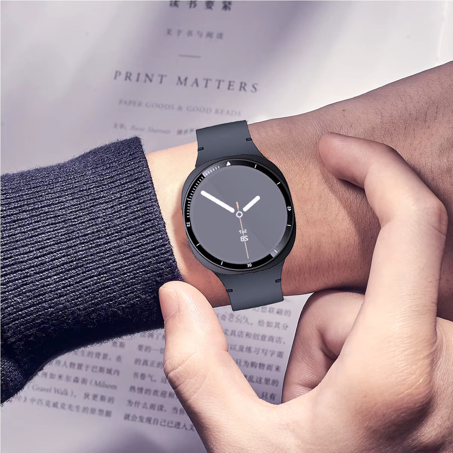 CAOWTAN PC-Gehäuse für Samsung Galaxy Watch 8 40/44 mm, Schwarz - Bild 3