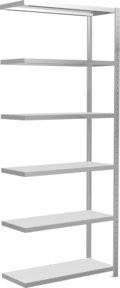 Schulte Anbauregal Steckregal MULTIplus330 mit 6 Fachböden und Kreuzstrebe, Farbe: Lichtgrau, B/T/H: 250 x 100 x 40 cm - Bild 1