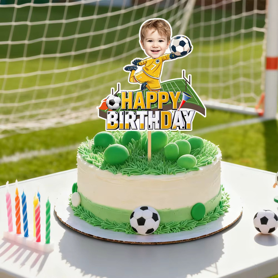 Personalisierter Fußball Kuchenaufsatz von WEIGAO in Mehrfarbig für Kindergeburtstage - Bild 4