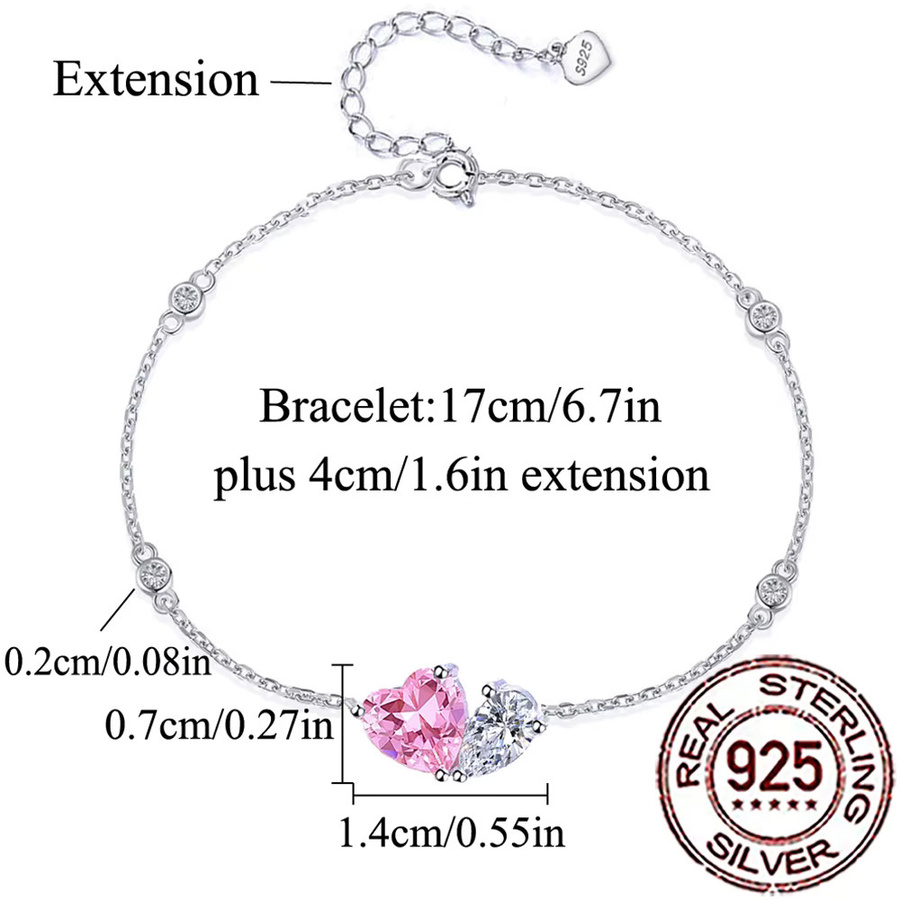 CWWZircons Armband, 925 Silber, Zirkonia, Kristall, Damen - Bild 3