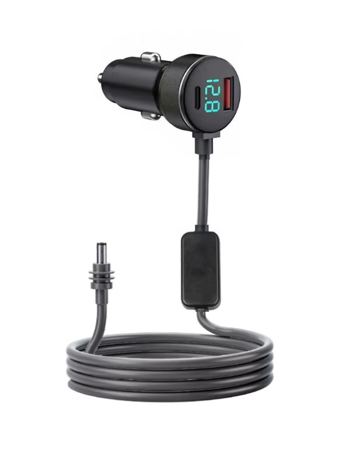 Kebidumei Autoladegerät für Starlink Mini mit 2m DC-Stromversorgung und Typ-C Eingang, Wasserdichtes Ersatzkabel mit Digitalanzeige in Schwarz - Bild 6