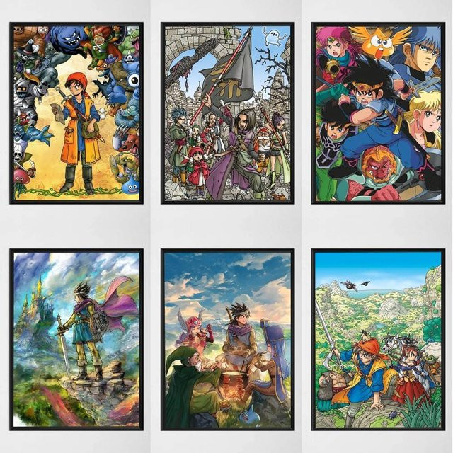 Selbstklebendes D-Dragon Quest Poster aus Papier in Multicolour für deine Wandgestaltung - Bild 1