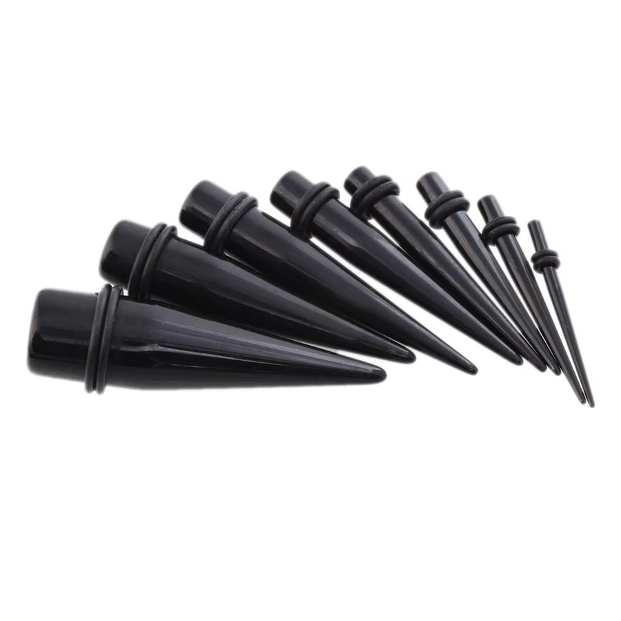 WTX Ohr Gauge Taper Stretching Kits, Acryl, Schwarz, Klar, Lila, Unisex - Bild 1