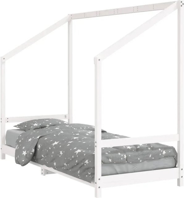 vidaXL Kinderbett aus massivem Kiefernholz in Weiß, B/T/H: 80 x 200 x 85,5 cm - Bild 1