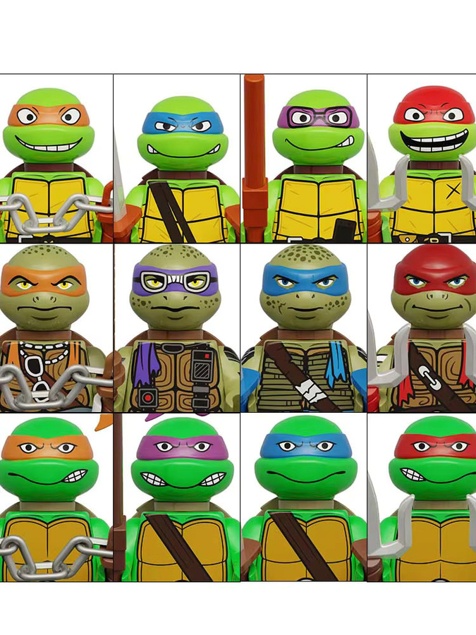 Bandai Ninja Turtle Mini-Actionfiguren Bausteine, 8er-Set - Bild 2