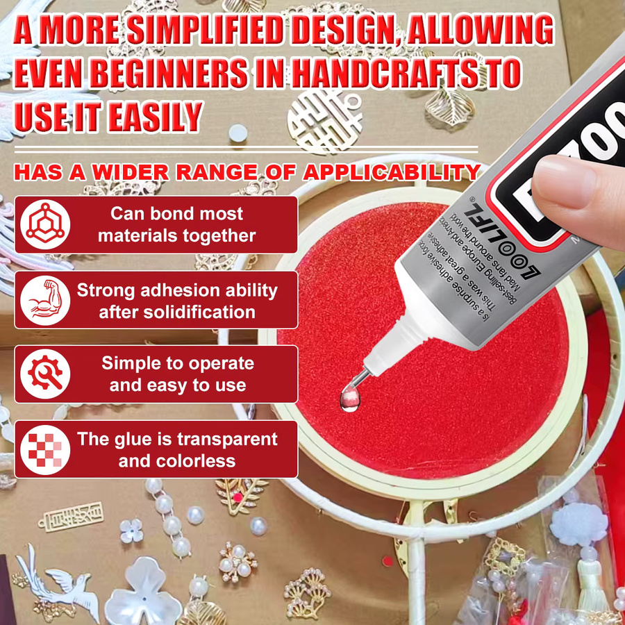 LOOLIFL B7000 Superkleber Transparent für DIY-Projekte, Handy-Reparaturen und Schmuck, geruchlos und entfernbar - Bild 4