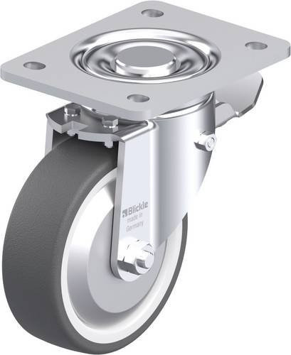 Blickle Stahlblech-Lenkrolle LH-POTH 125G-3-ST-FA in Grau und Weiß mit Rad-Durchmesser 125 mm und einer Tragfähigkeit von 350 kg - Bild 1