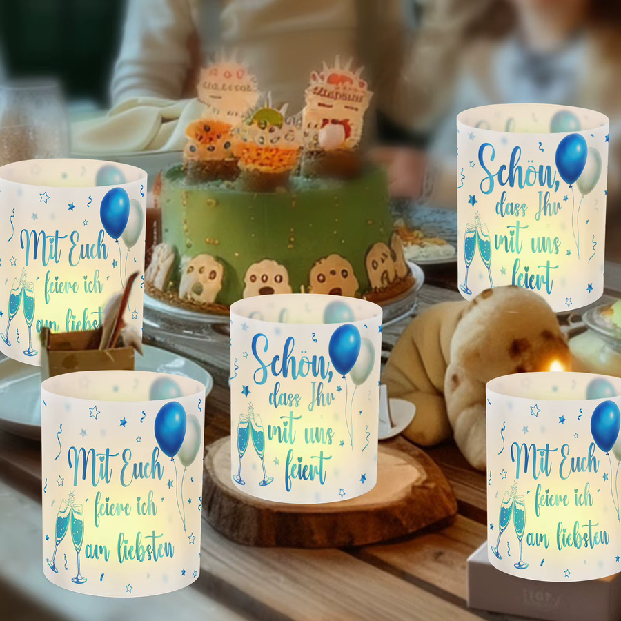 10 Stück blaue Lampenschirm-Hüllen in Zylinderform für deine Partydekoration - Bild 5