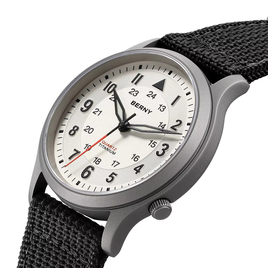 BERNY Armbanduhr Titan, Quarz, Textil/NATO, Herren, 5 ATM - Bild 3