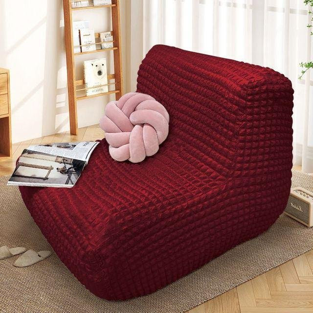 Housmife Nordic Tatami Single Sofa Cover in Rot, All-Inclusive Seersucker Bezug für Sessel und Liegestühle, elastisch und rutschfest, Breite: 90-110 cm - Bild 1