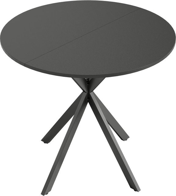 HOMCOM Esstisch im Industrial Design aus MDF und Metall, Schwarz, B: 80 cm, T: 80 cm, H: 75 cm - Bild 1