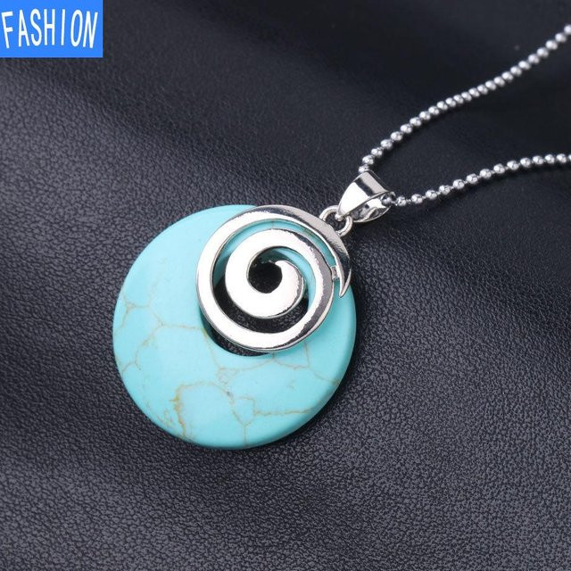 S Jewelry Maker Halskette, Schneckenspirale-Symbol, Muschel, Kristall, turquoise gray, Damen - Bild 1