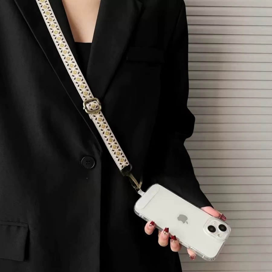 Aly Stickerei-Handy-Lanyard im ethnischen Stil, verstellbares Umhängebands mit Anti-Verlust-Funktion, Multicolor - Bild 2