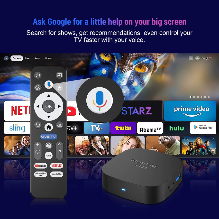 LVMAO Smart TV Box T1+ RK3518 in Schwarz mit Bluetooth 5.4, Android ROM, 128 GB RAM, 8 GB WLAN (2,4/5,8 GHz) und 8K-Sprachassistent - Bild 4