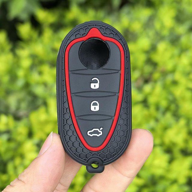 Silikon Schlüsselhülle für Alfa Romeo Giulietta, Mito, 159 und weitere Modelle, Schwarz - Bild 1