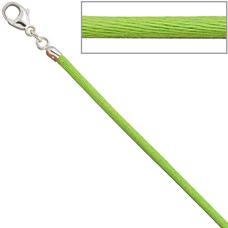 Colfem Halskette Seide, hellgrün, 925 Silber, 42 cm - Bild 1
