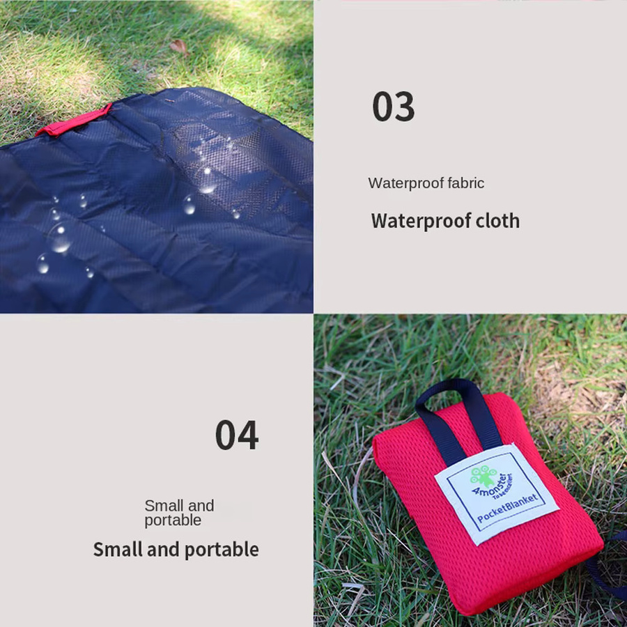 Wasserdichte und sanddichte Picknickmatte von YTYIN in Blau, faltbar und tragbar für Reisen, Wandern und Sport - Bild 4