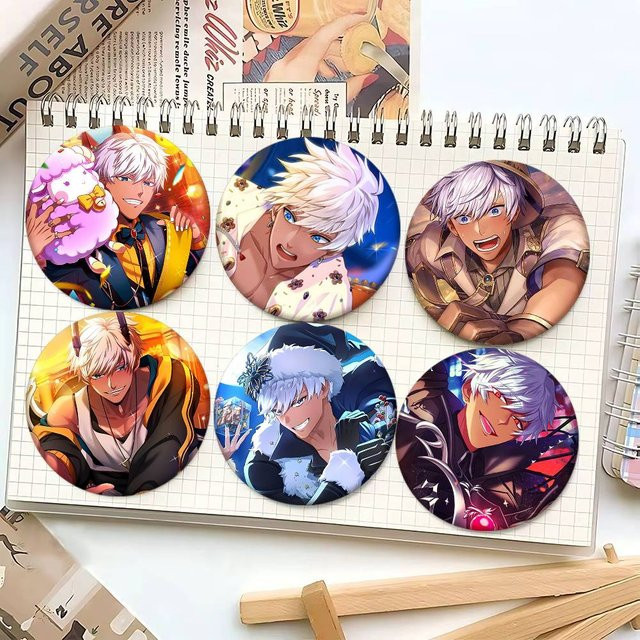 Mesuca Brosche, Anime Cartoon O-Obey Me Mammon, Emaille-Pin, rund - Bild 1