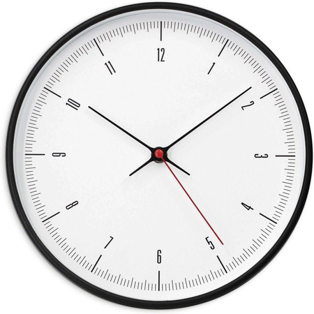 Wall-Art Wanduhr klassisch rund in Weiß und Schwarz-Optik mit Quarzwerk, Durchmesser: 25 cm